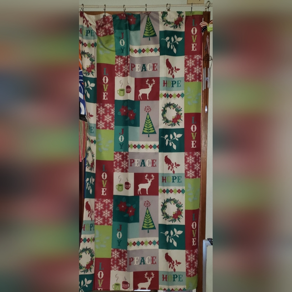 Holiday Christmas Shower Curtain - Picture 6 of 6